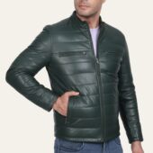 Bomber-Men's-Leather-Jacket-Green-