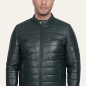 Bomber-Men's-Leather-Jacket-Green
