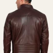 Boss-Men's-Leather-Jacket-Dark-Brown-Back