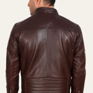 Boss-Men's-Leather-Jacket-Dark-Brown-Back