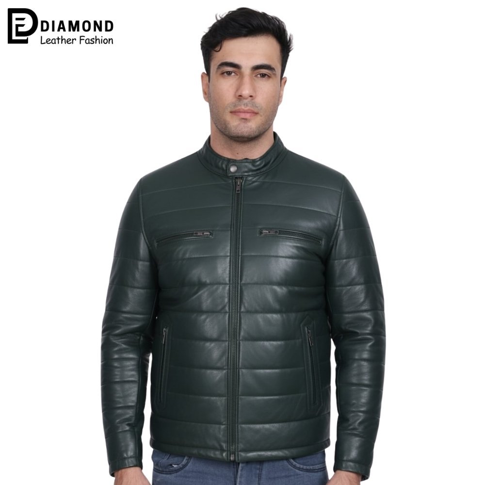 Bomber-Men-Green-Leather-Jacket (1)